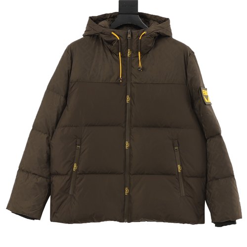 Fendi Patchwork Hooded Down Jacket with Premium Craftsmanship