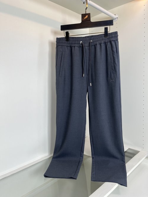 Prada Relaxed Fit Linen Trousers with Drawstring Waist