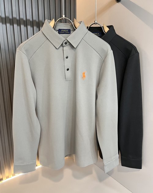 Polo Ralph Lauren Pure Color Long-Sleeve Polo with Logo