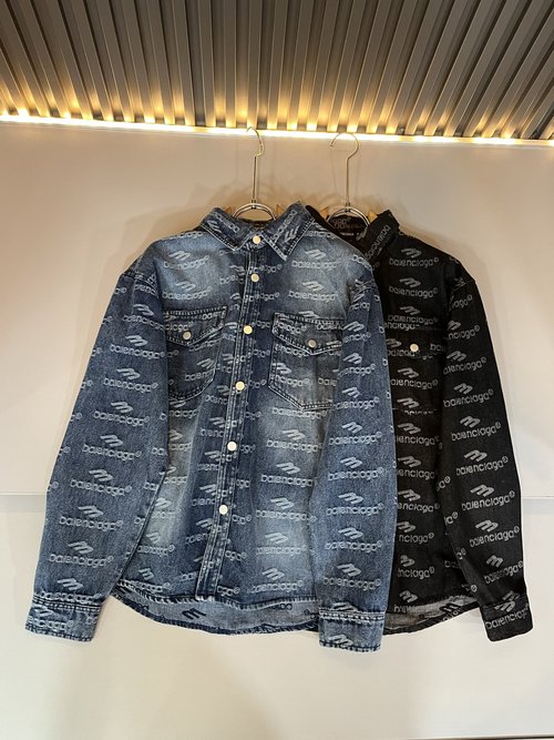 Balenciaga Fashionable Denim Shirt with Logo