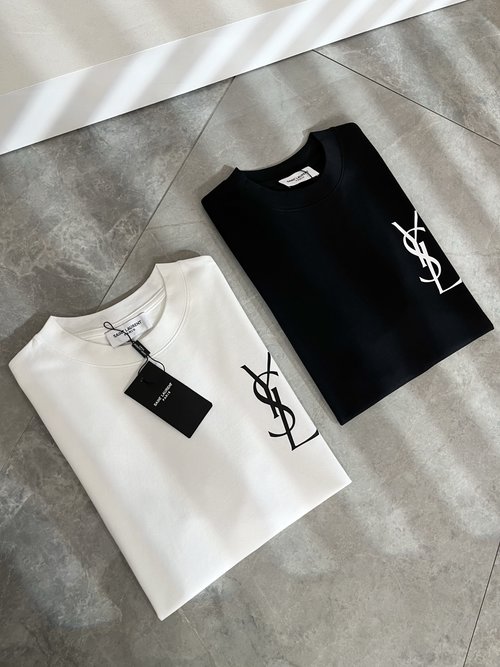 Yves Saint Laurent Trendy T-Shirt with Logo, Premium Cotton Fabric