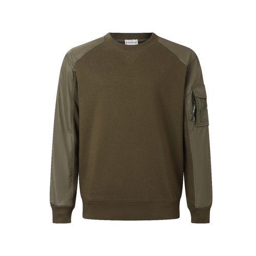 Moncler Logo Pocket Nylon Spliced Round-neck Sweatshirt