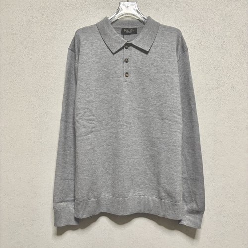 Loro Piana Silk-Wool Knit Polo Sweater (No Logo Samples)