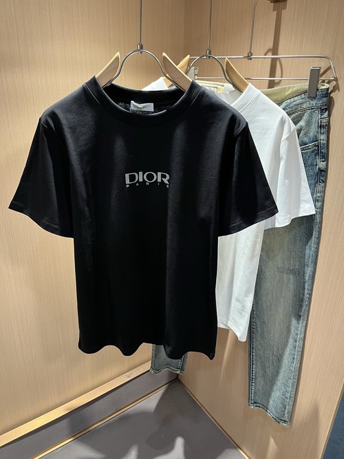 Dior Classic Short-Sleeve T-Shirt with Logo Print