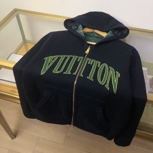 Louis Vuitton Double-sided Knit Hoodie with Monogram Patterns