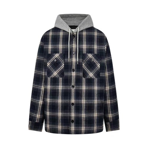 Celine Cashmere Checked Hooded Coat for Elegance