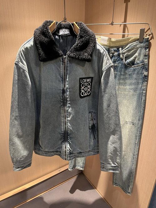 Loewe Classic Denim Jacket with Embroidered Logo and Luxury Fabric