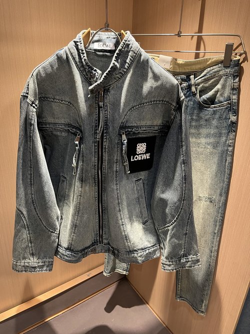Loewe Timeless Denim Jacket with Exquisite Logo Embroidery