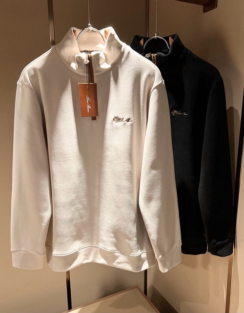 Loro Piana Windproof Cotton Hoodie with Logo Embroidery