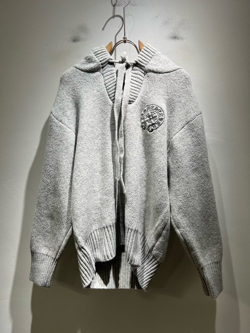 Chrome Hearts Knitted Wool Sweater with Logo Embroidery