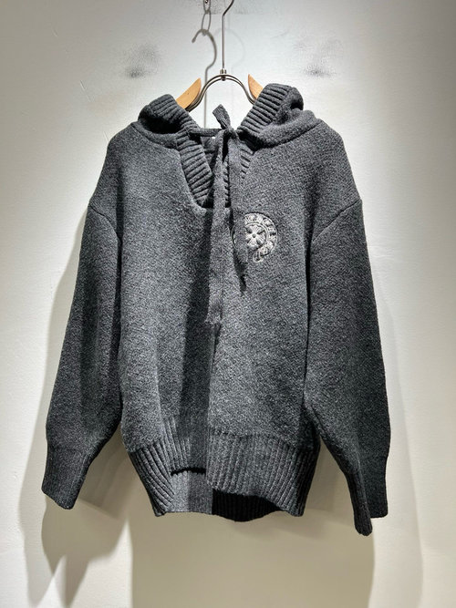 Chrome Hearts Knitted Wool Sweater with Logo Embroidery