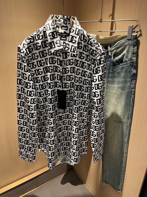 Dolce & Gabbana Graded Solid-color Shirt with Logo Print