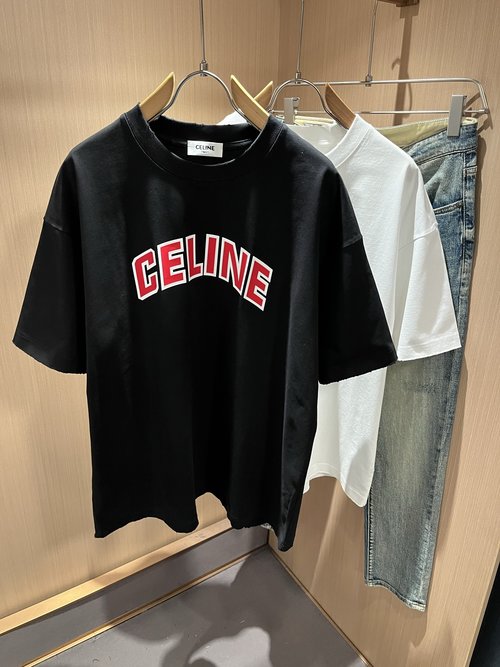 Celine Classic Short-sleeved T-shirt with Press-bonded Logo