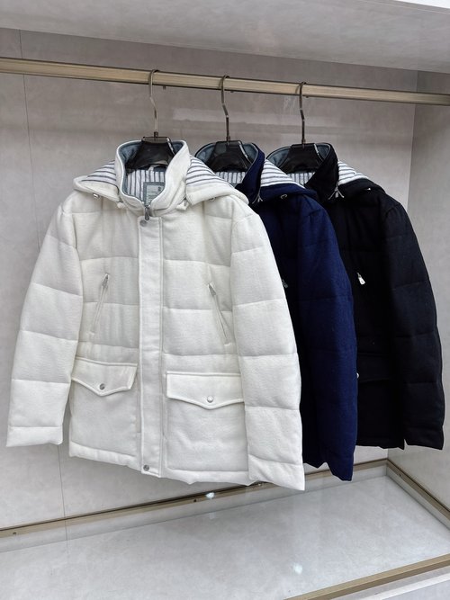 Loewe Wool-Cashmere Blend Down Jacket with Fine Details