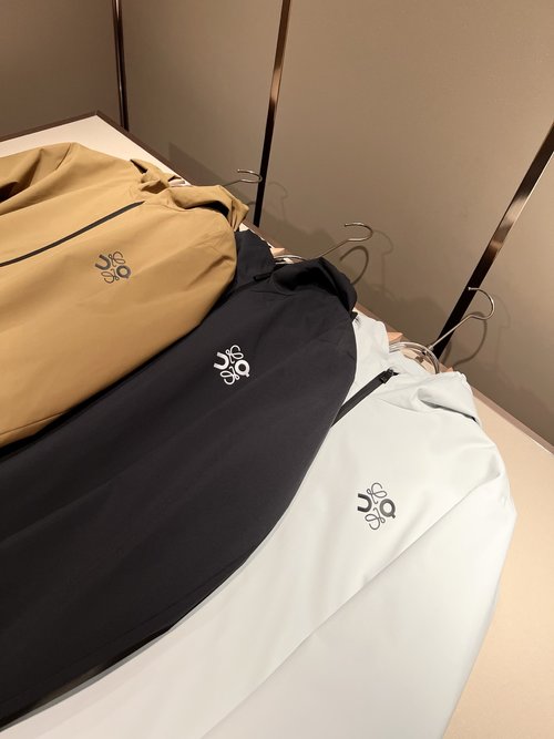 Loewe Polyester Jacket with Logo Print and Structured Look