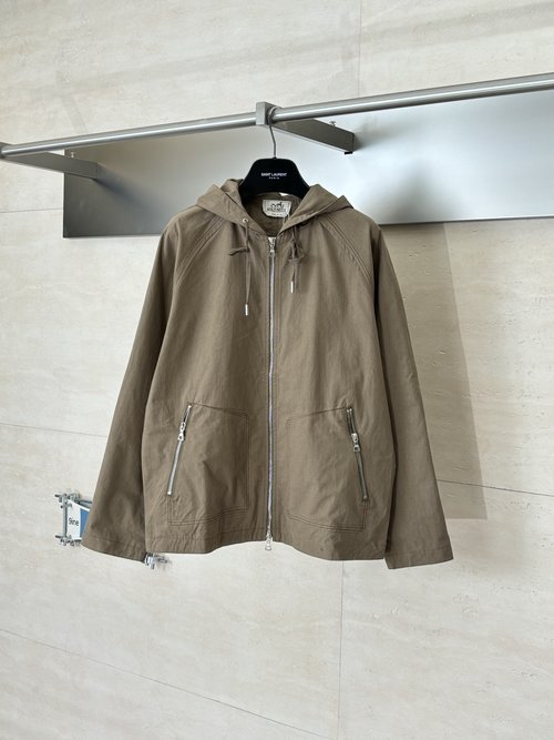 Hermes Outer Stitch Embroidered Zipper Jacket