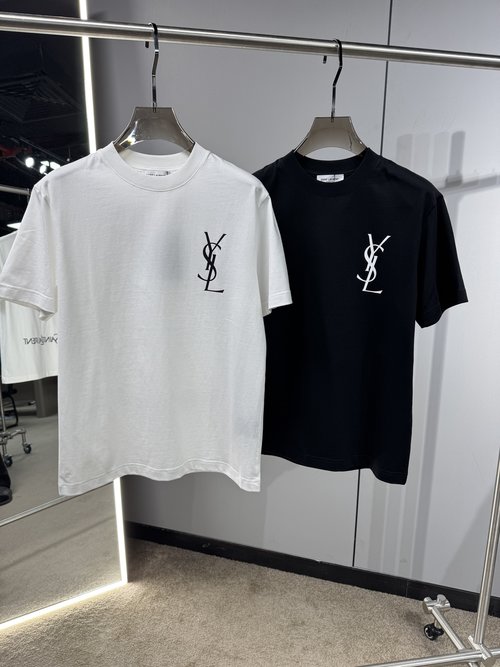 Yves Saint Laurent New Round Neck Short Sleeve T-Shirt, Soft and Comfortable