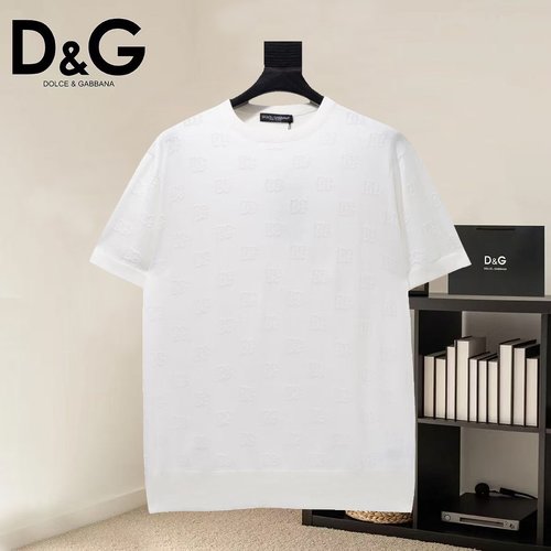 Dolce & Gabbana Cotton Round Neck Knit Short-Sleeve Sweater