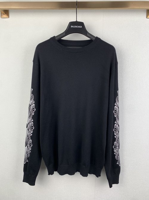Chrome Hearts Wool-Cashmere Blend Embroidered Pullover (替换sweater为更通用的pullover)