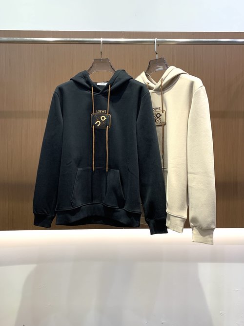 Loewe Exquisite Embroidered Hooded Sweatshirt with Fleece