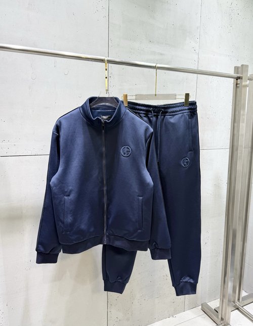 Armani Casual Sports Set with Striped Letter Embroidery