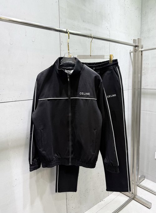 Celine New Casual Sport Suit with Stripe and Embroidery