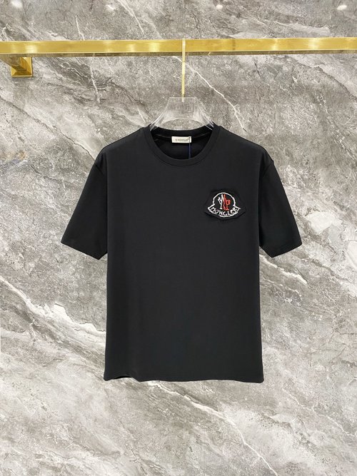 Moncler Cotton Short Sleeve T-Shirt with Classic Logo
