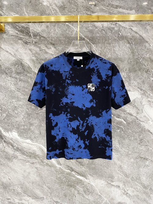 Loewe 240g Combed Cotton Tie-Dye Embroidered T-Shirt