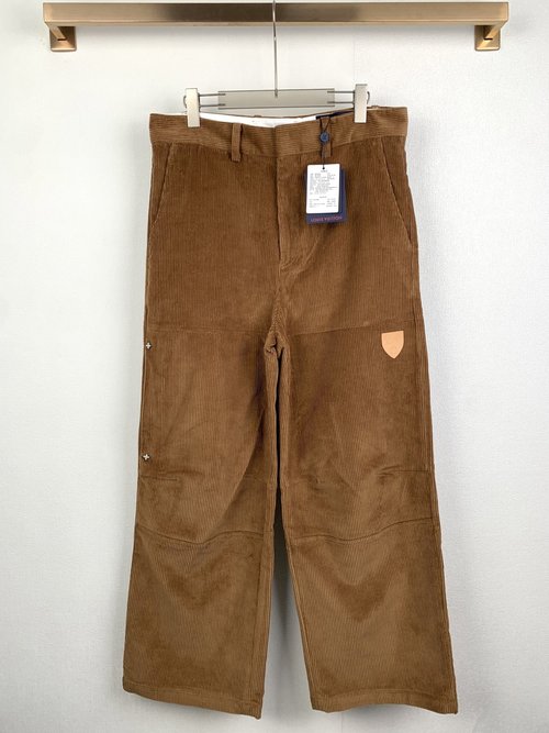 Louis Vuitton Cotton Corduroy Trousers with Leather Patch
