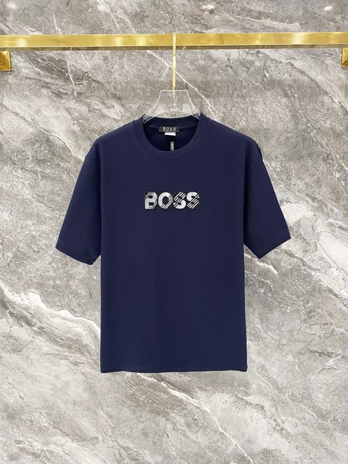 Boss 3D Embroidery Logo Cotton T-Shirt