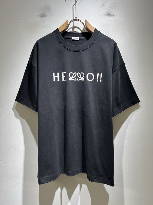 Loewe Cotton Short Sleeve T-Shirt with Logo Pressing