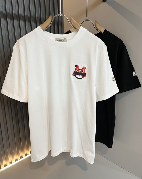 Moncler T-Shirt with Embroidered Logo, Comfortable Fit