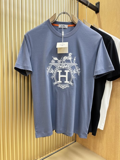 Hermes Embroidered Tencel Short Sleeve Top