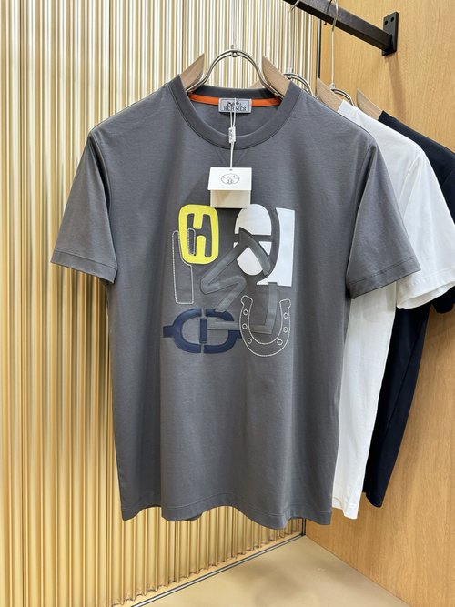 Hermes Embroidered Tencel Short Sleeve Top