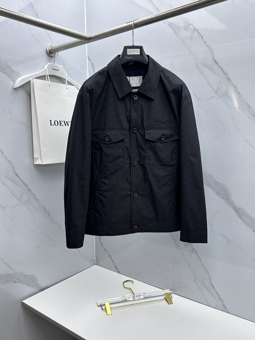 Dior Fashionable Jacquard Collar Jacket with Custom Buttons