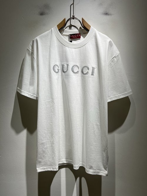 Gucci Cotton Round-Neck T-Shirt with Embroidered Logo