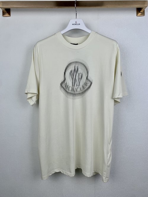 Moncler Short Sleeve T-Shirt with Blurred Logo Print