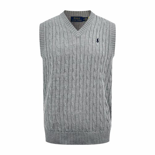Polo Ralph Lauren Cotton Knit Vest with Twisted Pattern and Pony Emblem
