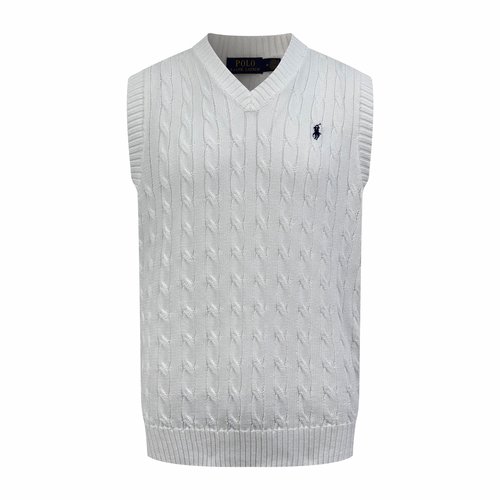Polo Ralph Lauren Cotton Knit Vest with Twisted Pattern and Pony Emblem