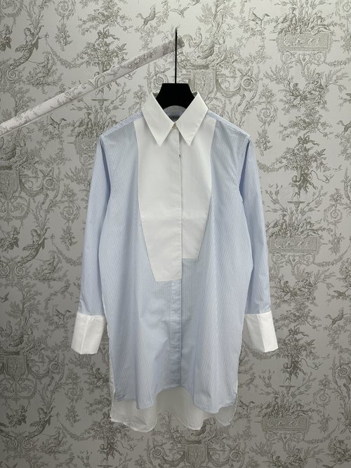 Loewe Pure Cotton Shirt with Striped Chest Embellishment