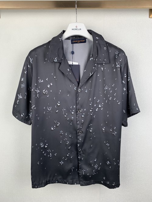 Louis Vuitton Waterdrop Monogram Pattern Casual Short-sleeved Shirt