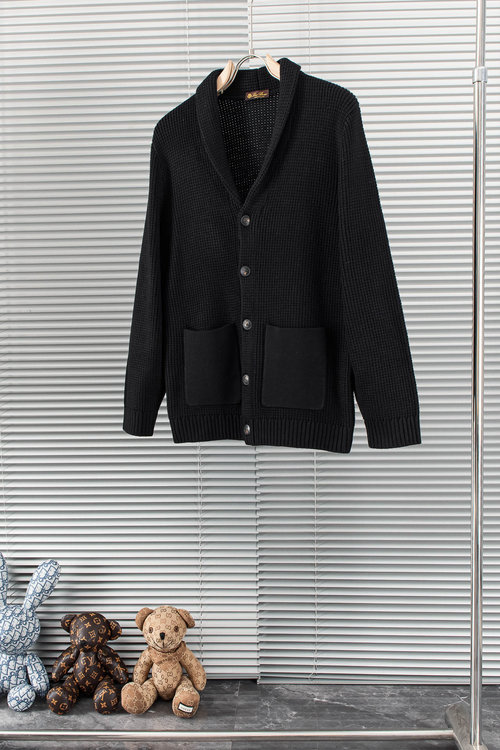 Loro Piana High - end Cashmere and Wool Blend Open - front Sweater