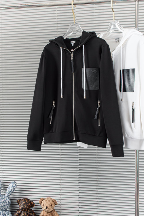 Loewe Hooded Space Cotton Casual Jacket with Drawstring