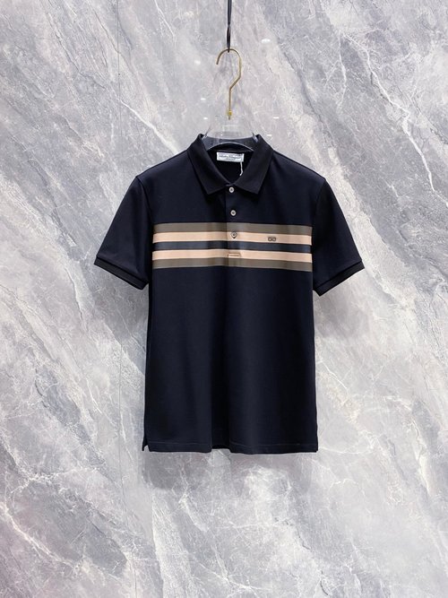 Ferragamo Classic Logo Polo Shirt Made of Mesh Fabric
