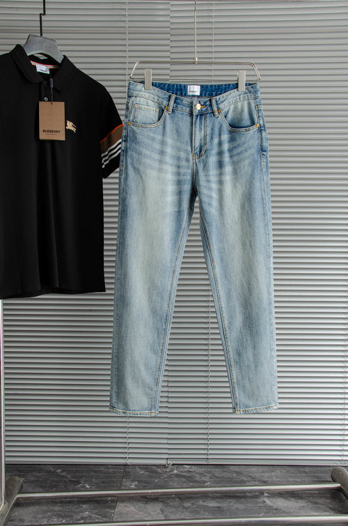 Burberry Imported Straight Jeans with Logo Embellishments