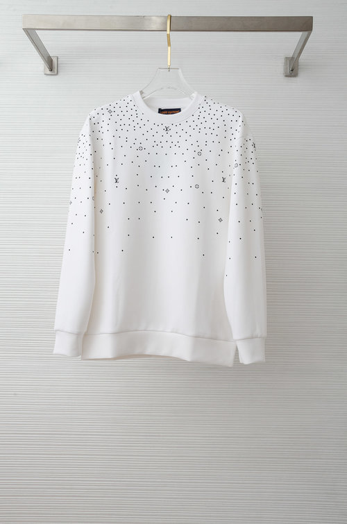 Louis Vuitton Fashionable and Comfortable Black/White Pullover Sweatshirt