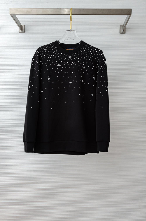 Louis Vuitton Fashionable and Comfortable Black/White Pullover Sweatshirt