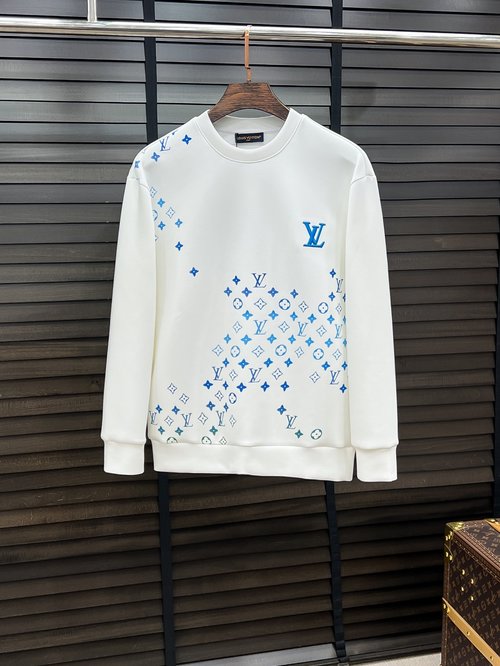 Louis Vuitton Unisex Air Layer Round Neck Sweatshirt with Print