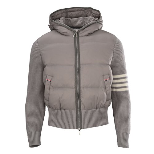 Thom Browne Knitted Spliced Down Jacket with 95% White Duck Down