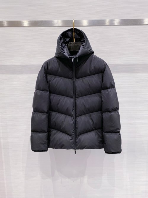 Moncler Detachable Hood Down Jacket with Embroidered Logo